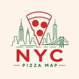 NYC Pizza Map logo — a pepperoni slice in front of the Manhattan skyline
